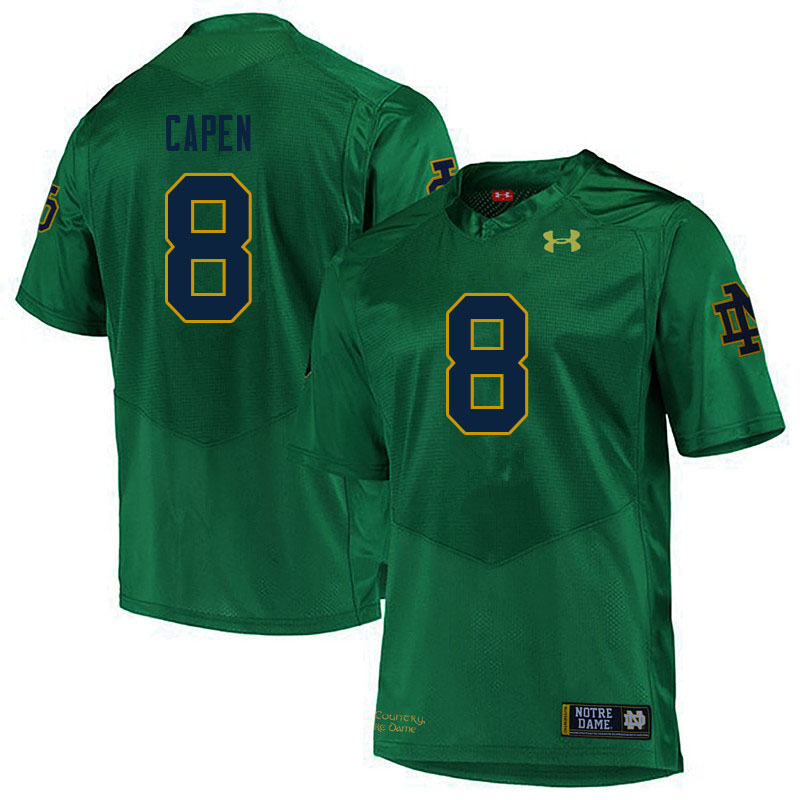 Men #8 Cole Capen Notre Dame Fighting Irish College Football Jerseys Sale-Green